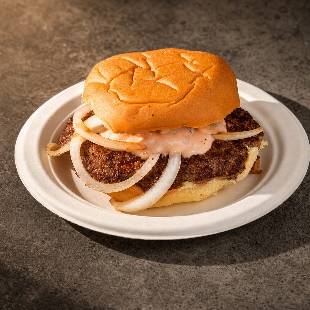 Classic Smash Burger with Cheese.