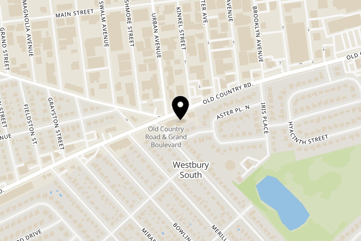 Map showing the location of Smashbros Halal Grill on 966 Old Country Rd in Westbury